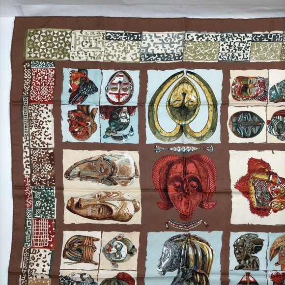 Hermes scarf Carre 90 Browns Silk100% - Picture 7 of 11